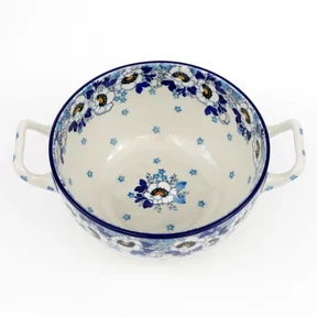 Miska fondue D02 0,7l <br> 2222X Biało-niebieskie anemony